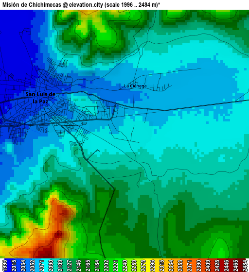 Misión de Chichimecas elevation map