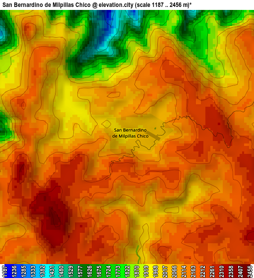 San Bernardino de Milpillas Chico elevation map