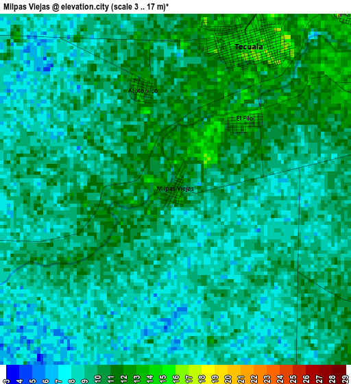 Milpas Viejas elevation map