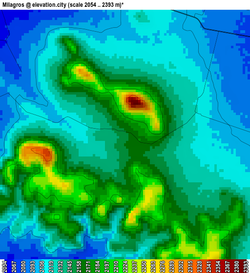 Milagros elevation map