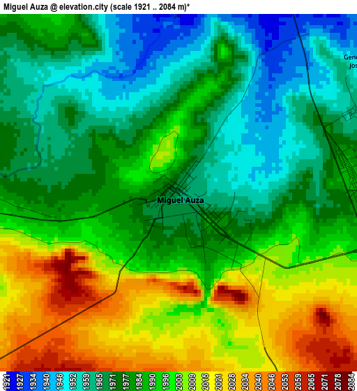 Miguel Auza elevation map