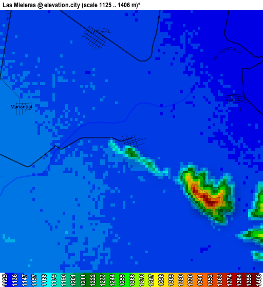 Las Mieleras elevation map