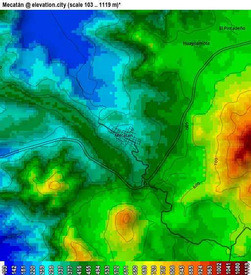 Mecatán elevation map