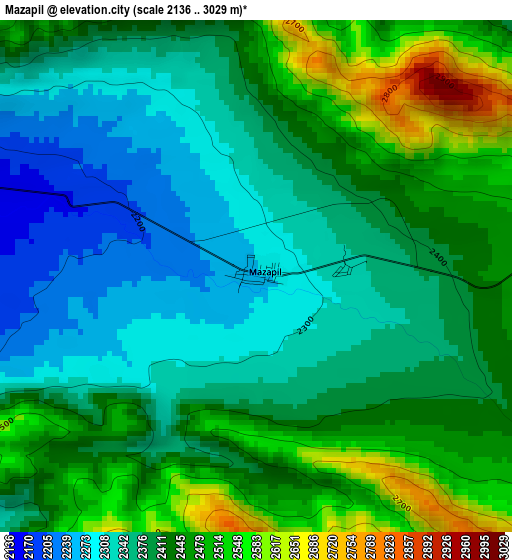 Mazapil elevation map