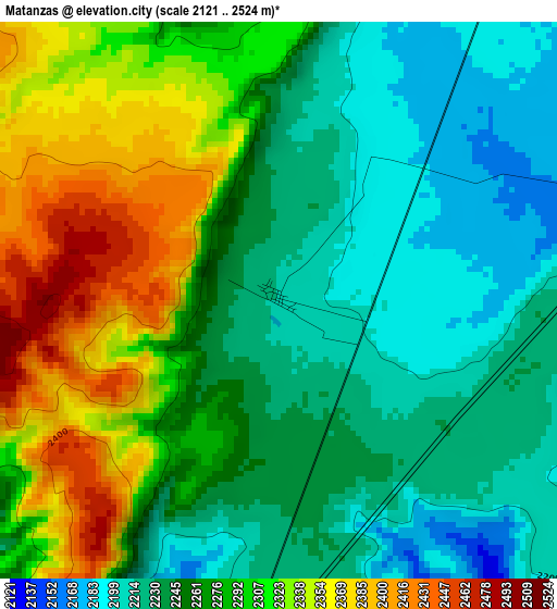 Matanzas elevation map