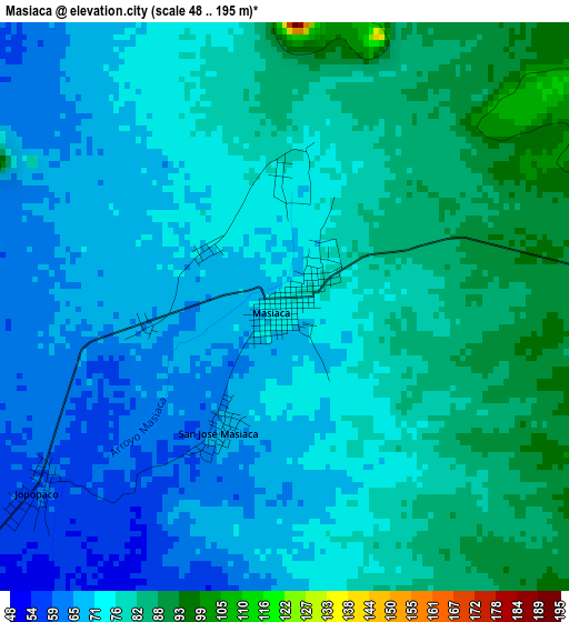 Masiaca elevation map