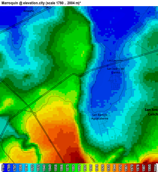 Marroquín elevation map