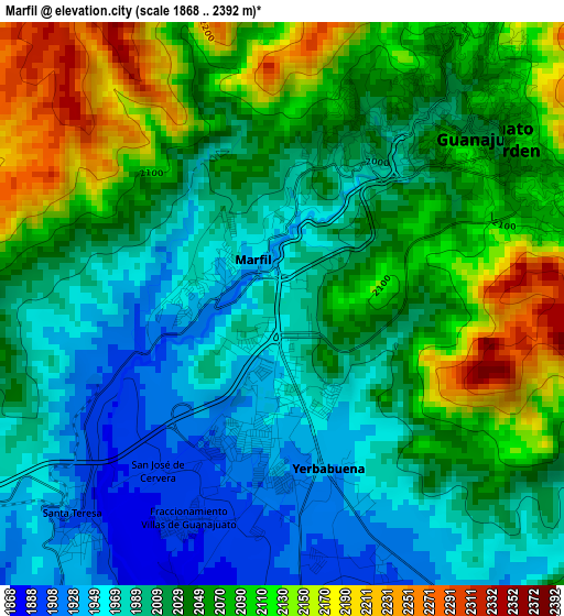 Marfil elevation map