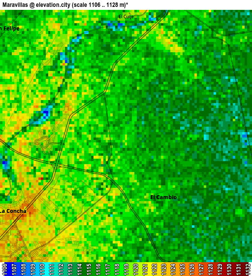 Maravillas elevation map