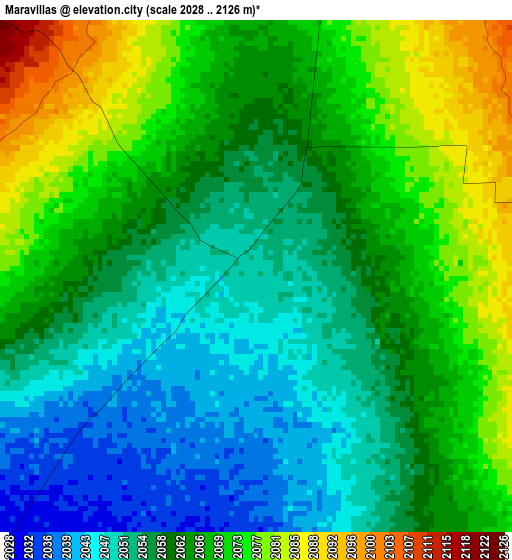 Maravillas elevation map