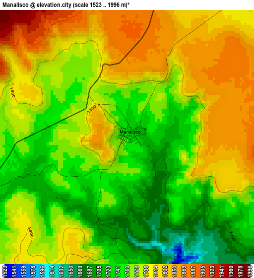 Manalisco elevation map