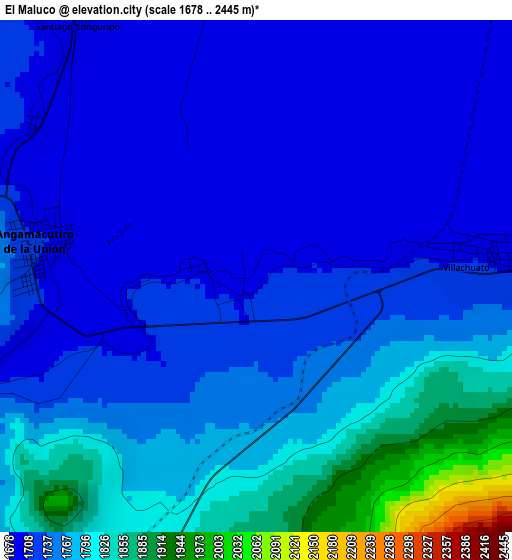 El Maluco elevation map