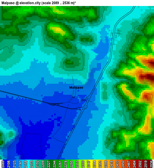 Malpaso elevation map