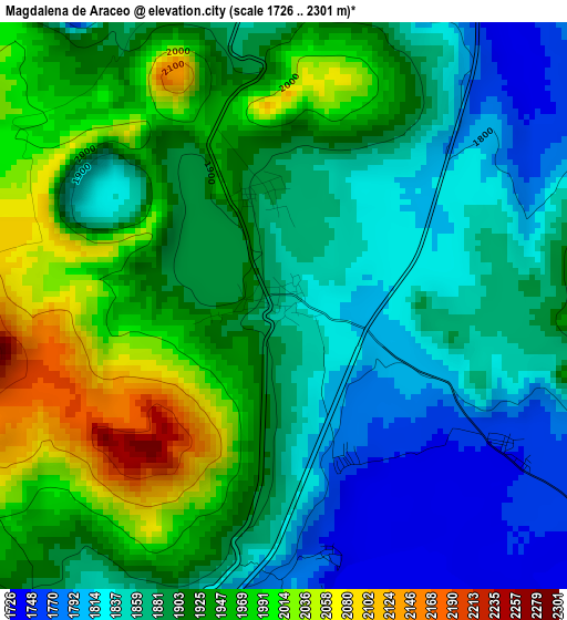 Magdalena de Araceo elevation map