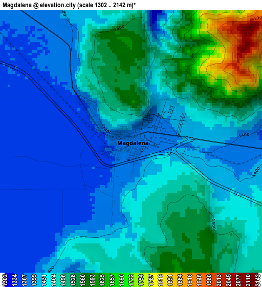 Magdalena elevation map