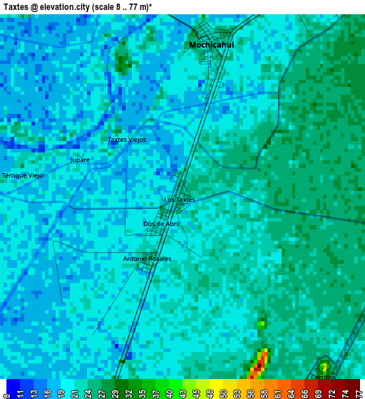 Taxtes elevation map