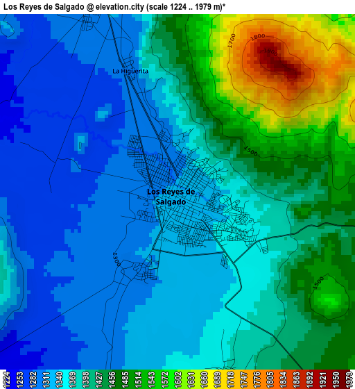 Los Reyes de Salgado elevation map