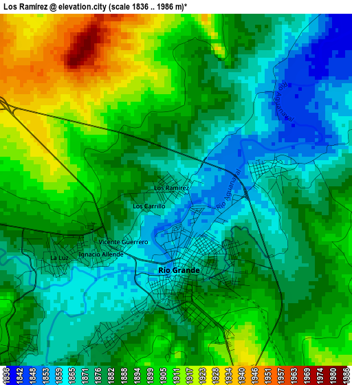 Los Ramírez elevation map