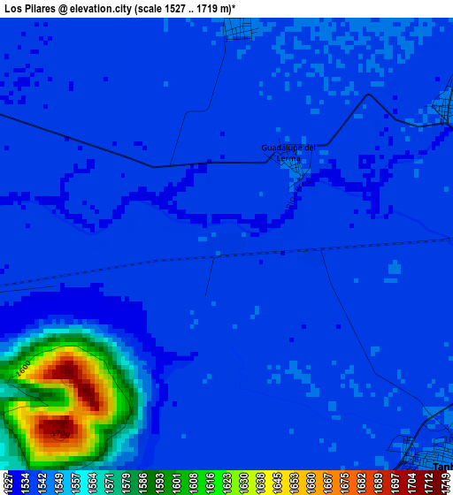 Los Pilares elevation map