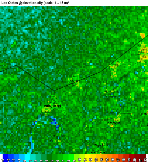 Los Otates elevation map