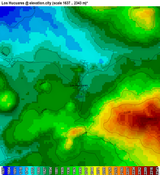 Los Hucuares elevation map