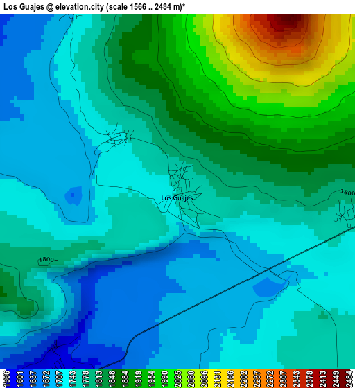 Los Guajes elevation map