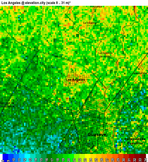 Los Angeles elevation map