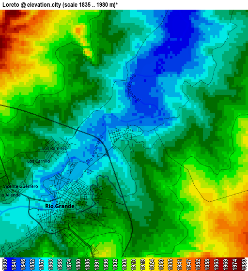 Loreto elevation map