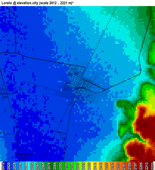 Loreto elevation map