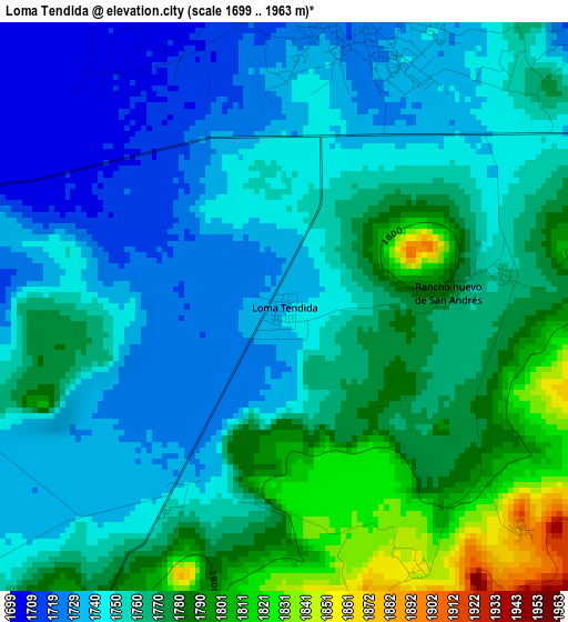 Loma Tendida elevation map