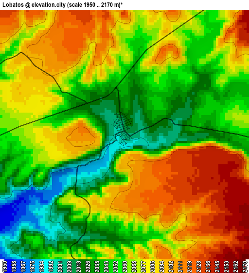 Lobatos elevation map