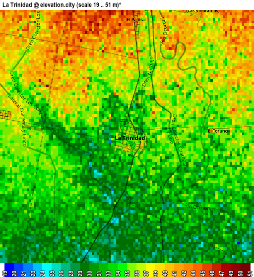 La Trinidad elevation map