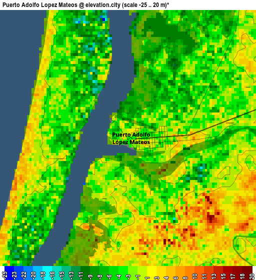 Puerto Adolfo Lopez Mateos elevation map