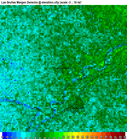 Las Grullas Margen Derecha elevation map