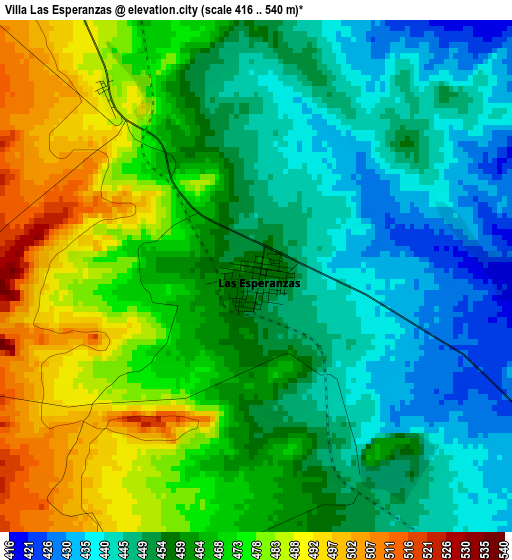 Villa Las Esperanzas elevation map