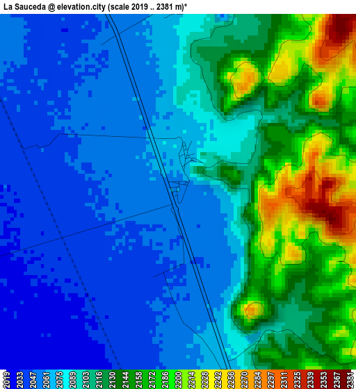 La Sauceda elevation map