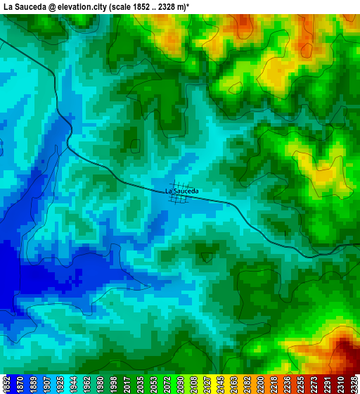 La Sauceda elevation map