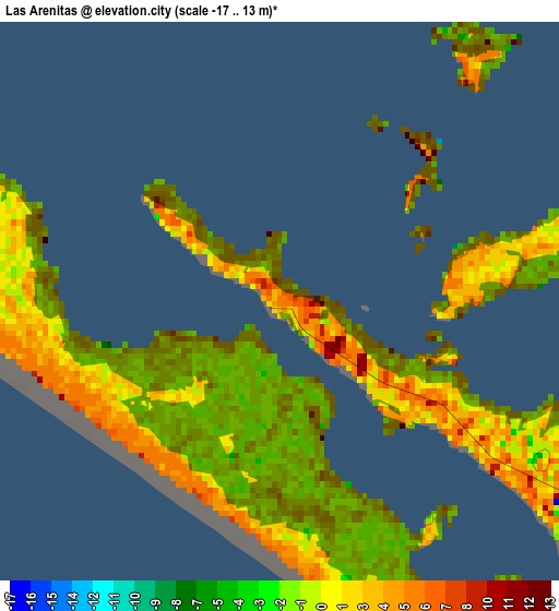 Las Arenitas elevation map