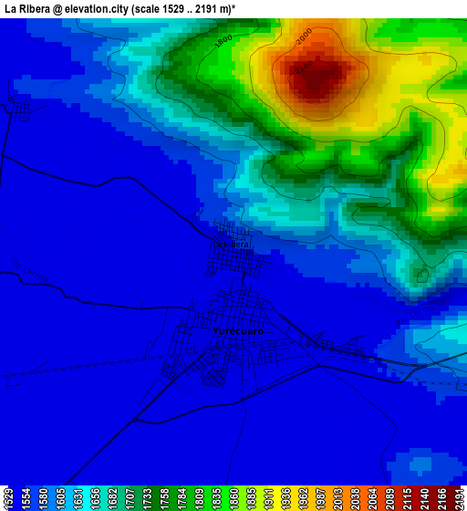 La Ribera elevation map