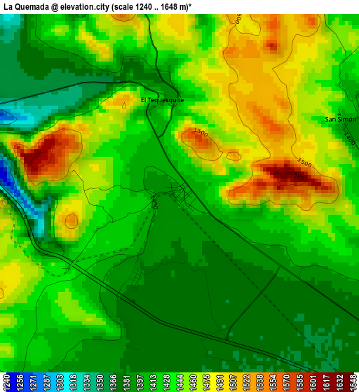 La Quemada elevation map