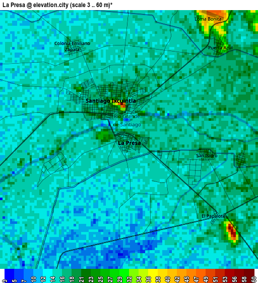 La Presa elevation map