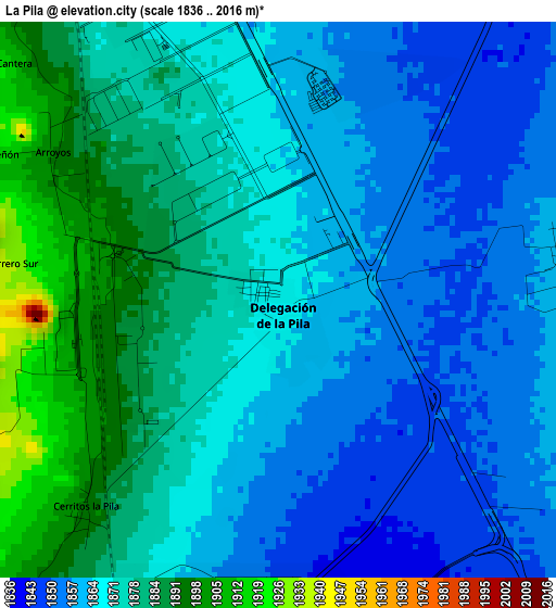 La Pila elevation map