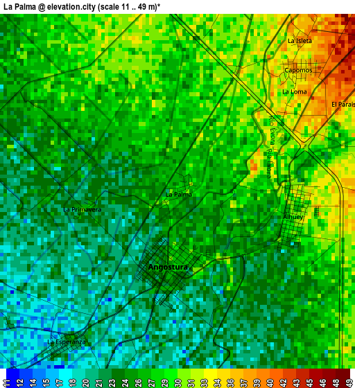 La Palma elevation map