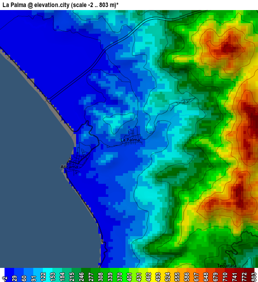 La Palma elevation map