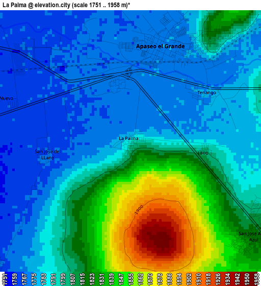 La Palma elevation map