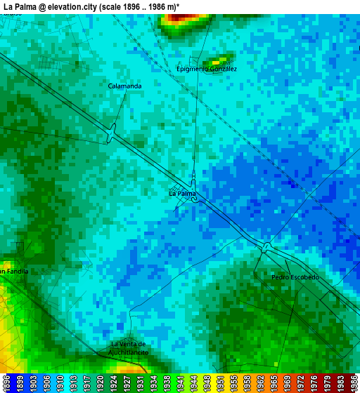 La Palma elevation map