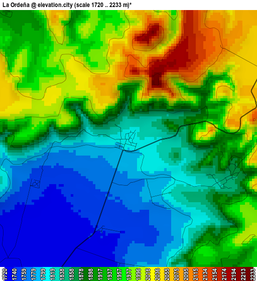 La Ordeña elevation map