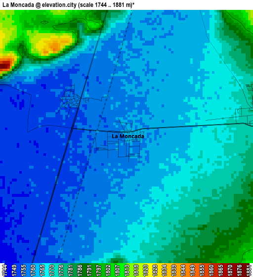 La Moncada elevation map