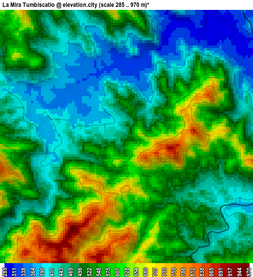 La Mira Tumbiscatio elevation map