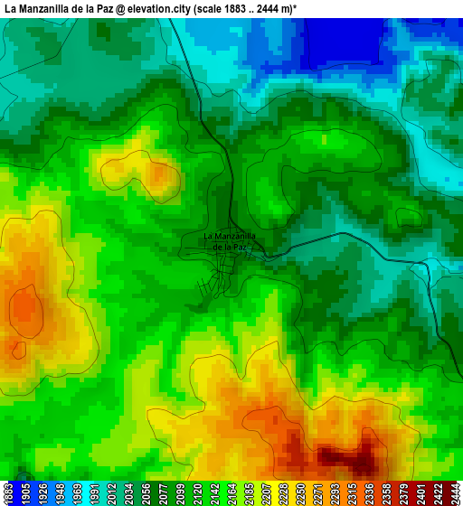 La Manzanilla de la Paz elevation map